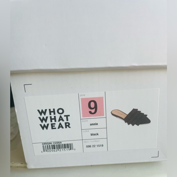 SIZE 9 Who What Wear Annie Black Fringe Mules NWT - Picture 4 of 6